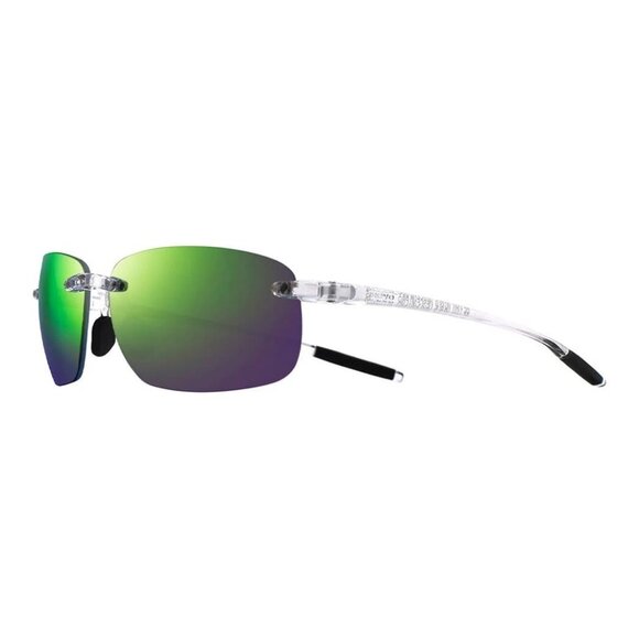 New REVO Descend Pro Transparent Rimless Polarised Square RE 1210 09 BLP Sunglas - Picture 1 of 4